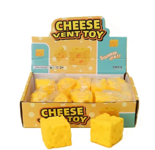 Fromage en cube sensoriel anti-stress à presser