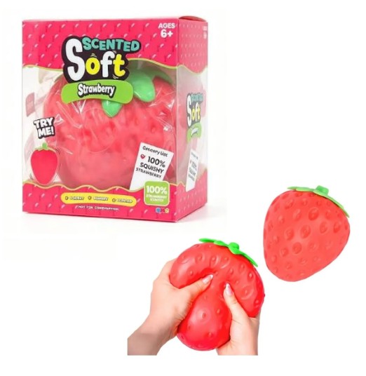 Fraise géante sensorielle anti-stress à presser
