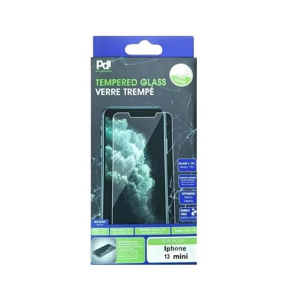 Écran protecteur en verre trempé pour cellulaire iPhone 13 mini