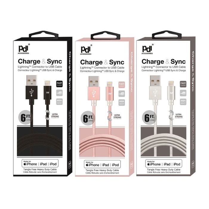 Câble de charge tressé USB pour iPhone 5/6/7/8/x
