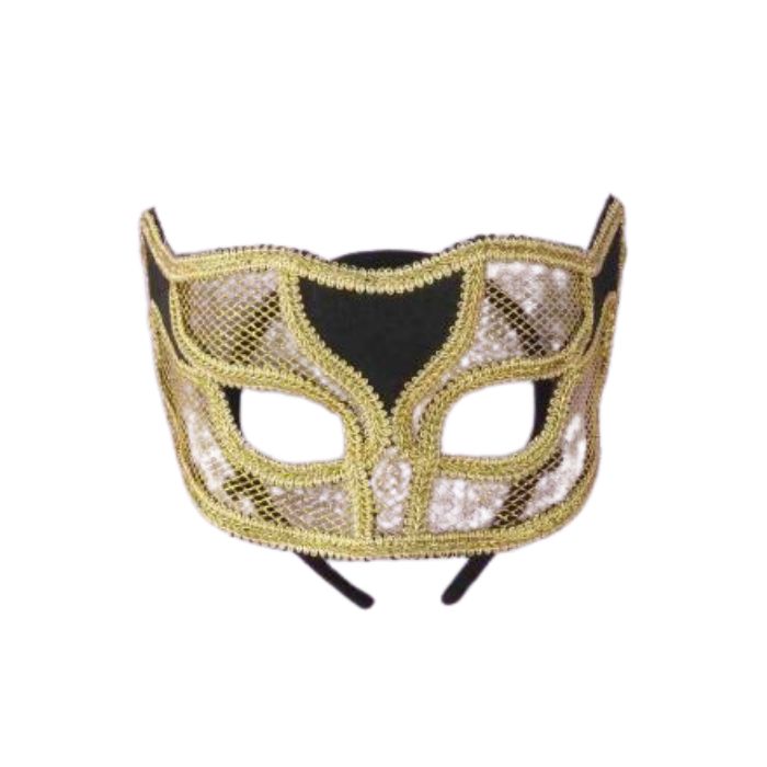 Demi-masque de filet doré