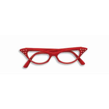 Lunette pointue avec diamants rouge