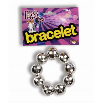 Bracelet avec boules disco argent