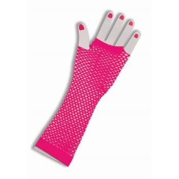 Gants en filet néon rose