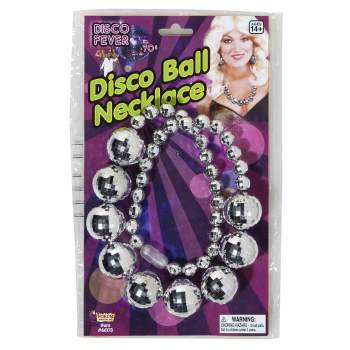 Collier boule disco argent