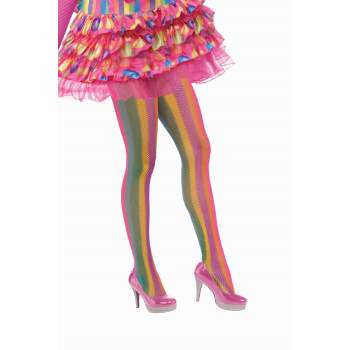 Bas collant femme rayé arc-en-ciel vertical