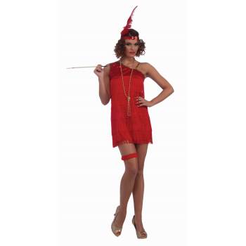 Costume femme robe charleston rouge