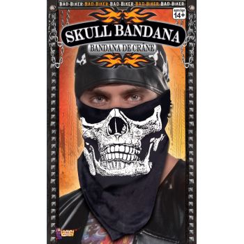 Bandana noir face de squelette