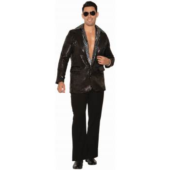 Costume homme veste à paillettes noires