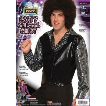 Costume homme chemise disco argent (STD)