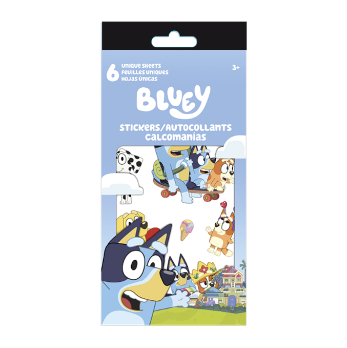 Mini carnet d'autocollants Bluey (6 feuilles)