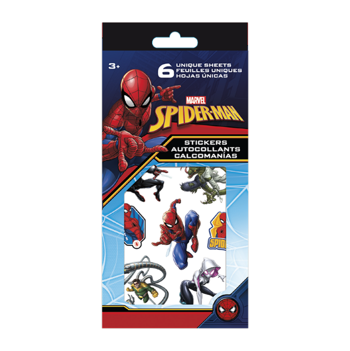 Mini carnet d'autocollants Spiderman (6 feuilles)