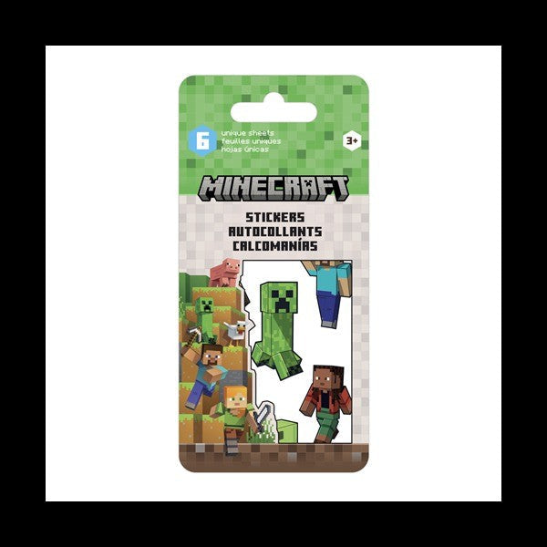 Mini carnet d'autocollants Minecraft (6 feuilles)
