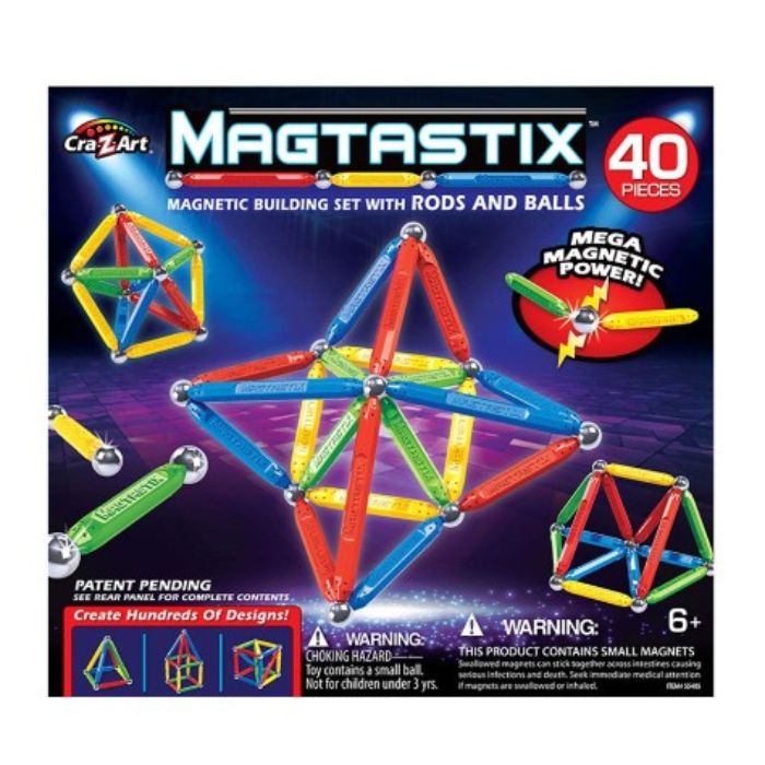 Ensemble de bâton de construction Magtastix 40 morceaux (6 ans et plus)