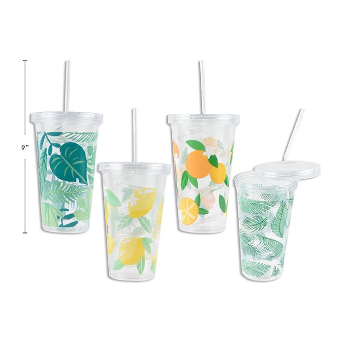 Verre 24 oz avec paille