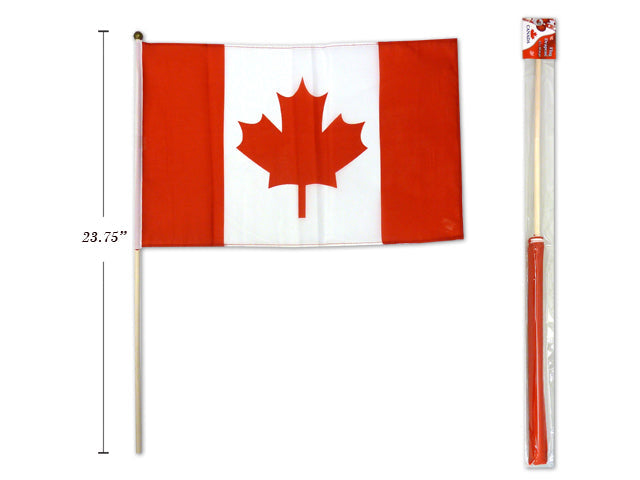 Drapeau du Canada 12 po x 18 po avec bâton