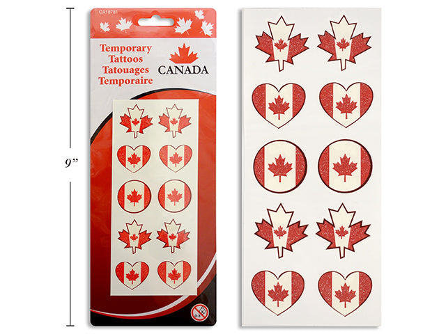 Tatouages temporaires brillants drapeau du Canada