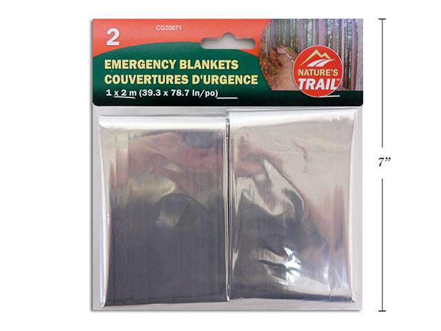 Couverture d'urgence 39,3 po x 78,7 po (paquet de 2)