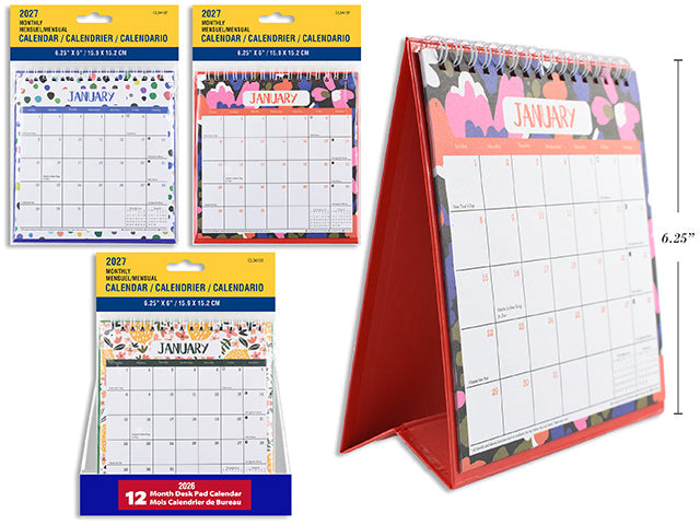 Calendrier de bureau 6,25 po x 6 po