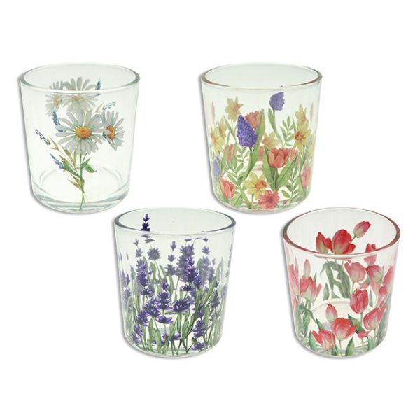 Bougeoir 2,8 po aux motifs de fleurs