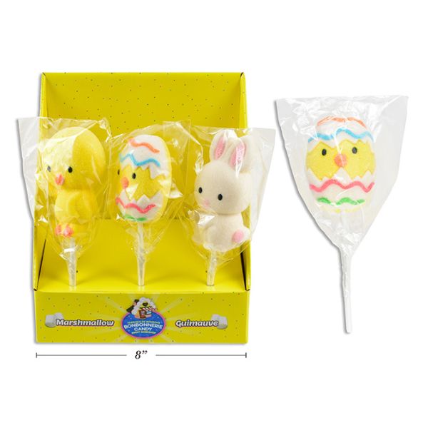 Bonbon à la guimauve lapin ou poussin sur bâton 45 g