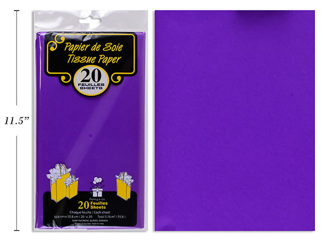 Papier de soie 20 po x 20 po (paquet de 20)
