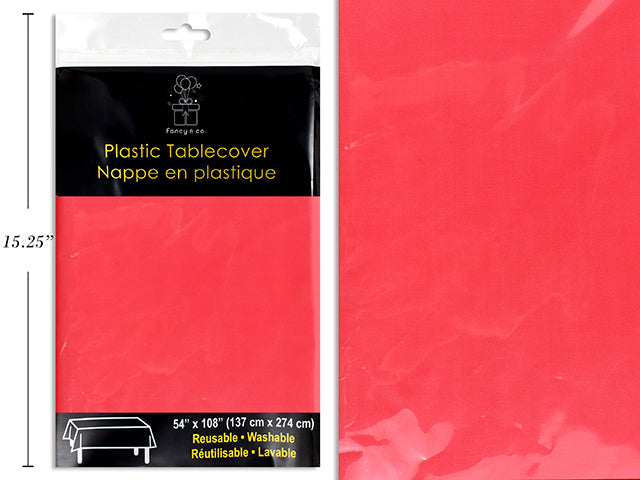 Nappe en plastique 54 po x 108 po rouge