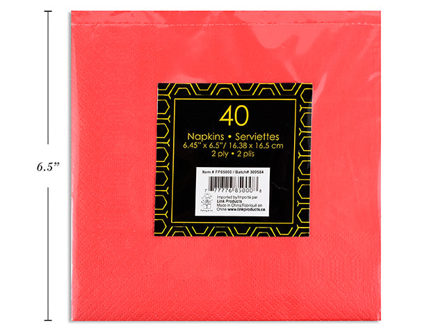 Serviette de table en papier 2 plis rouge (paquet de 40)
