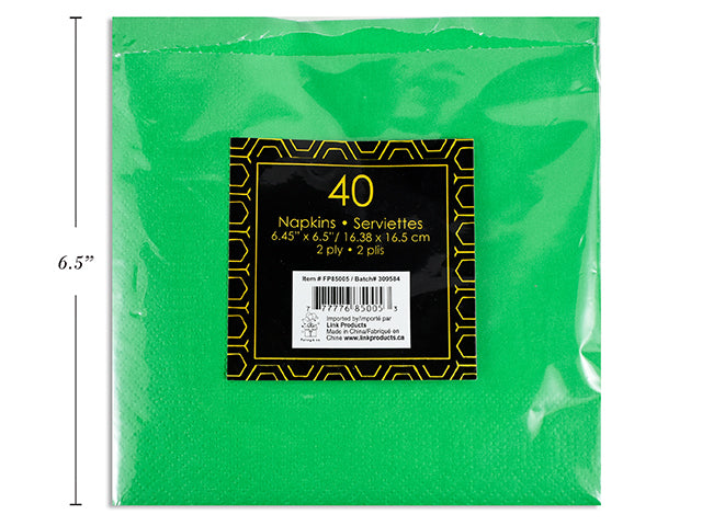 Serviette de table en papier 2 plis vert foncé (paquet de 40)