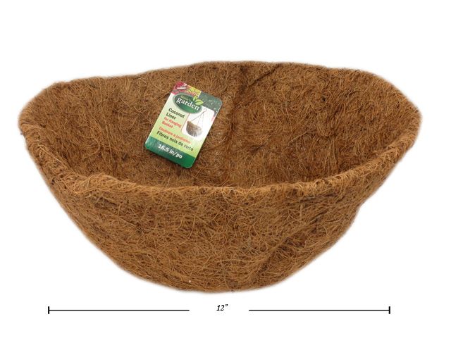 Doublure à jardinière suspendue 12 po en fibre de noix de coco