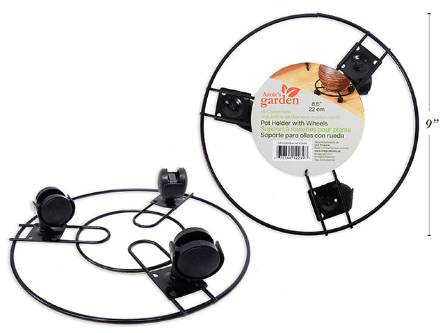 Support à roulettes pour plante 8,6 po  noir