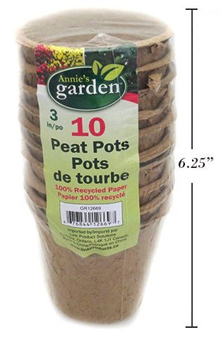 Pot à semi en tourbe rond 3 po (paquet de 10)