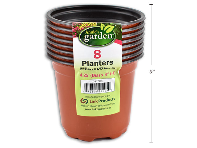 Pot d'empotage en plastique 4,25 po (paquet de 8)