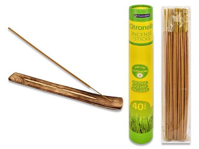 Encens en bâton à la citronnelle avec support (paquet de 40)