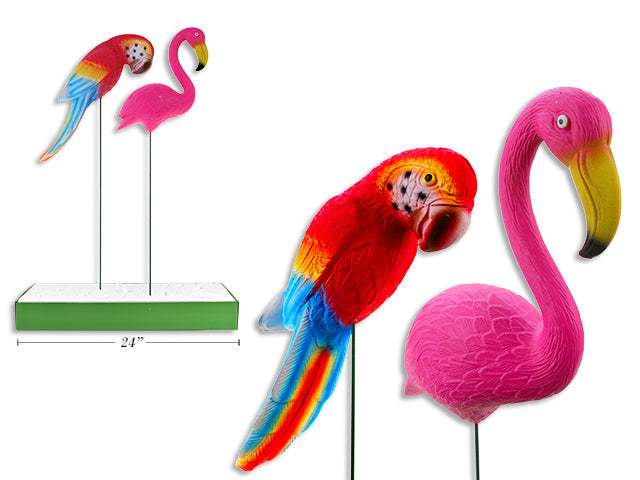 Piquet de jardin 30 po perroquet/flamant rose