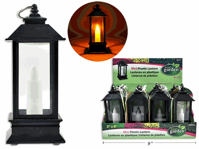Lanterne en plastique noire 2 po x 5 po