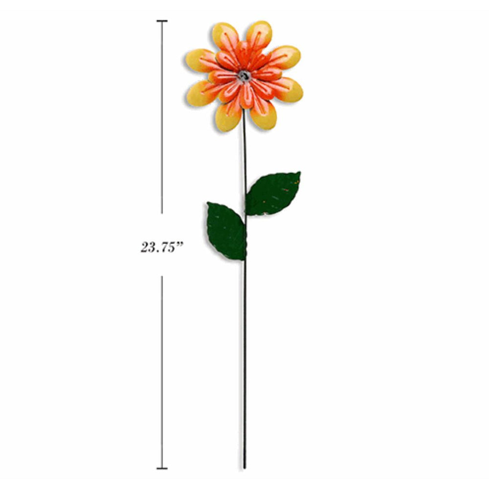 Piquet de jardin 23,75 po fleur en métal
