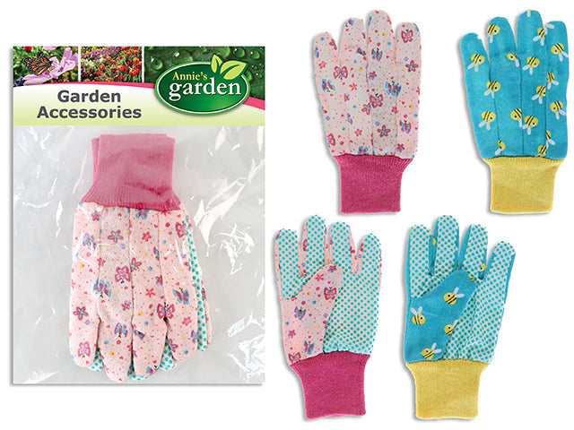 Gant de jardin pour enfant papillon et abeille
