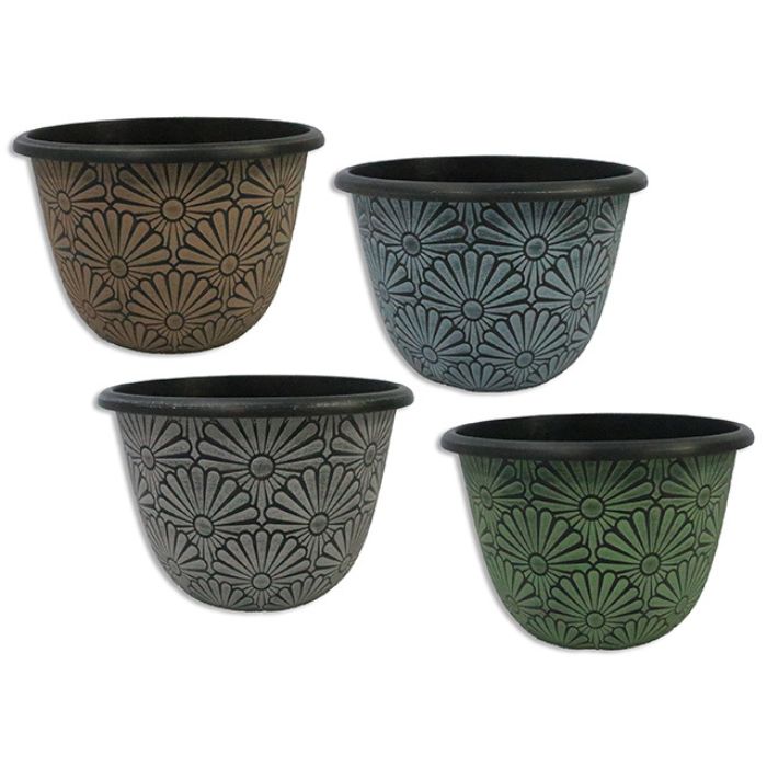Cache-pot 12 po x 8 po motif de fleurs