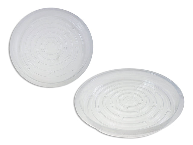 Soucoupe 12 po en plastique transparent (paquet de 2)