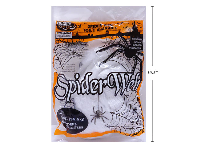 Toile d'araignée en ouate (2 oz) avec 4 araignées