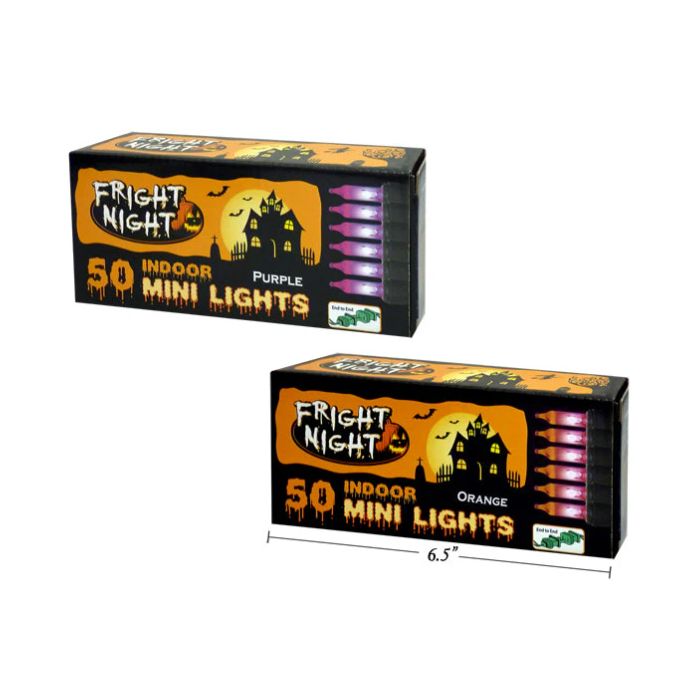 Jeu de 50 mini lumières intérieures orange ou mauve