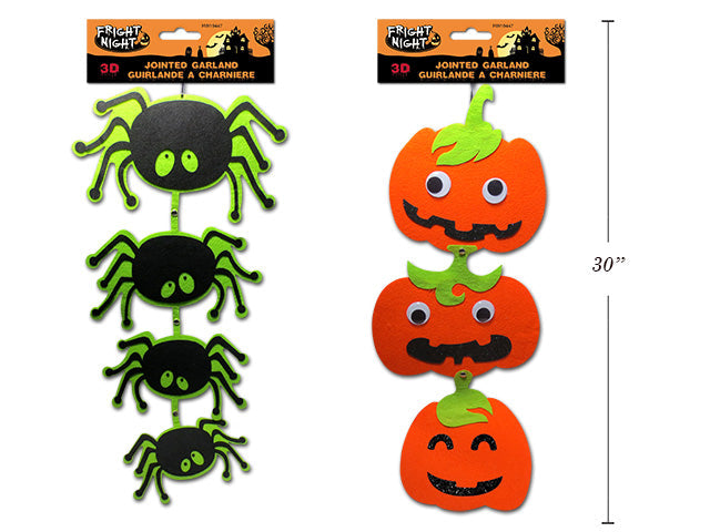 Décoration à suspendre en feutre 30 po citrouilles ou araignées