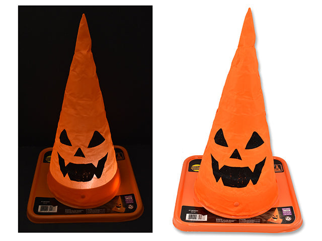 Cône orange citrouille lumineux 15 po