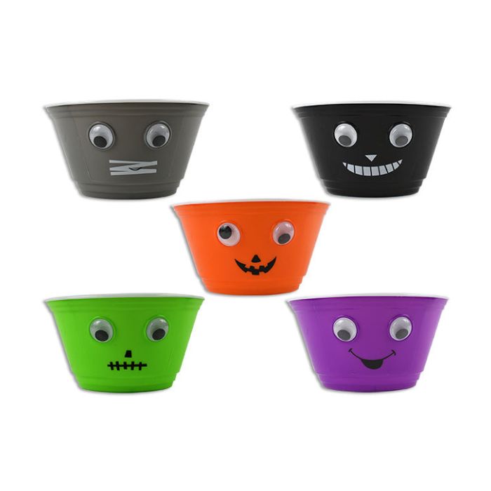 Plat à bonbons d'Halloween 6,75 po avec yeux mobiles