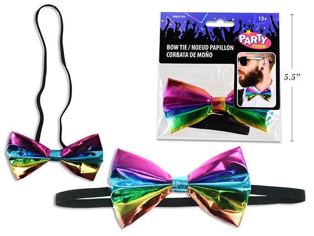 Nœud papillon 5 po x 3 po arc-en-ciel métallique