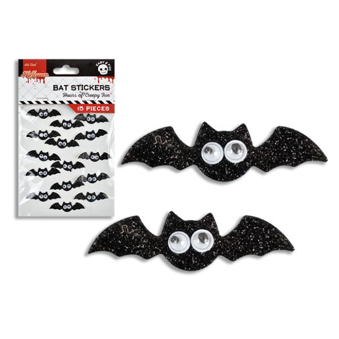 Autocollants en mousse chauve-souris avec yeux qui bougent (paquet de 15)