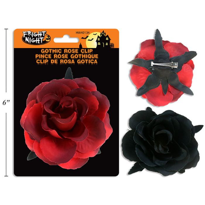Rose gothique sur pince 3,5 po