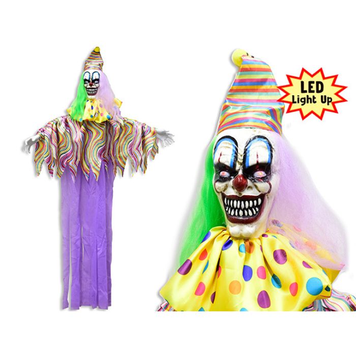 Clown suspendu activé par le son 67 po yeux rouges DEL