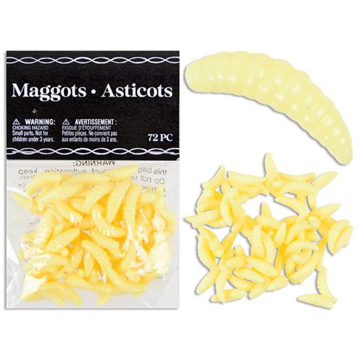 Ver blanc asticot en plastique (Paquet de 72)